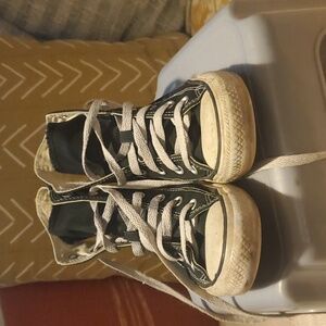 Converse Hogh Tops- Black- Women's size 7 and Men's size 5